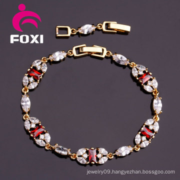 The Extended Chain Adjustable Fashion CZ 18k Gold Charm Bracelet